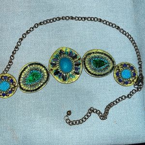 Chicos, EUC, chain belt with stones